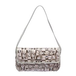 Salvatore Ferragamo White Multicolor Coated Canvas Small Shoulder Handbag