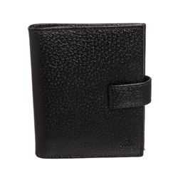 Gucci Black Cinghiale Leather Mini Agenda Cover