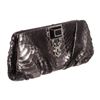 Image 2 : Judith Leiber Metallic Gray Python Pleated Jeweled Art Deco Clutch Bag