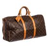 Image 2 : Louis Vuitton Monogram Canvas Leather Keepall 50 cm Bandouliere Duffle Bag