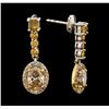Image 2 : 2.04 ctw Diamond Earrings - 14KT Rose and White Gold