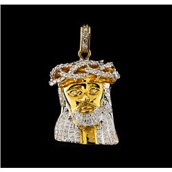 1.10 ctw Diamond Jesus Pendant - 10KT Yellow Gold