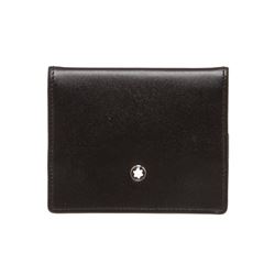 Mont Blanc Black Leather Coin Pouch Small Wallet