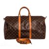 Louis Vuitton Monogram Canvas Leather Keepall 50 cm Bandouliere Duffle Bag