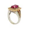 Image 4 : 2.77 ctw Rubellite and Diamond Ring - 14KT Rose and White Gold