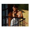 Saba at the Balcony VIII - White Dress by Perez, Fabian