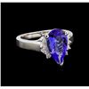 2.70 ctw Tanzanite and Diamond Ring - 14KT White Gold