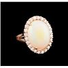 10.00 ctw Opal and Diamond Ring - 14KT Rose Gold