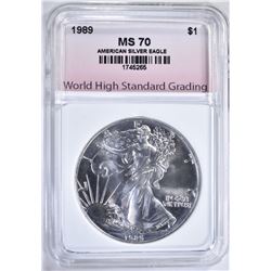 1989 AMERICAN SILVER EAGLE WHSG GRADED