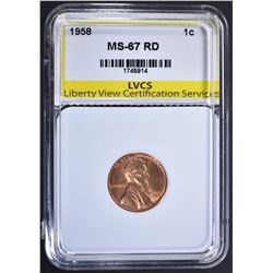 1958 LINCOLN CENT LVCS SUPERB GEM BU RED