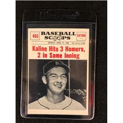 1961 Nu Card Scoops #465 KALINE HITS 3 HOMERS, 2 IN SAME INNING