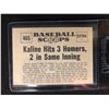 Image 2 : 1961 Nu Card Scoops #465 KALINE HITS 3 HOMERS, 2 IN SAME INNING