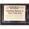 Image 2 : 1961 Nu Card Scoops #442 GREENBERG RETURNS TO TIGERS FROM ARMY
