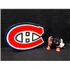 Image 1 : MONTREAL CANADIENS WALL PLAQUE & BC LIONS FIGURE LOT