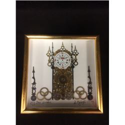 HOROLOGY BIG BEN PICTURE MADE OF WATCH & CLOCK PARTS SIGNED BY ARTIST TRENCH