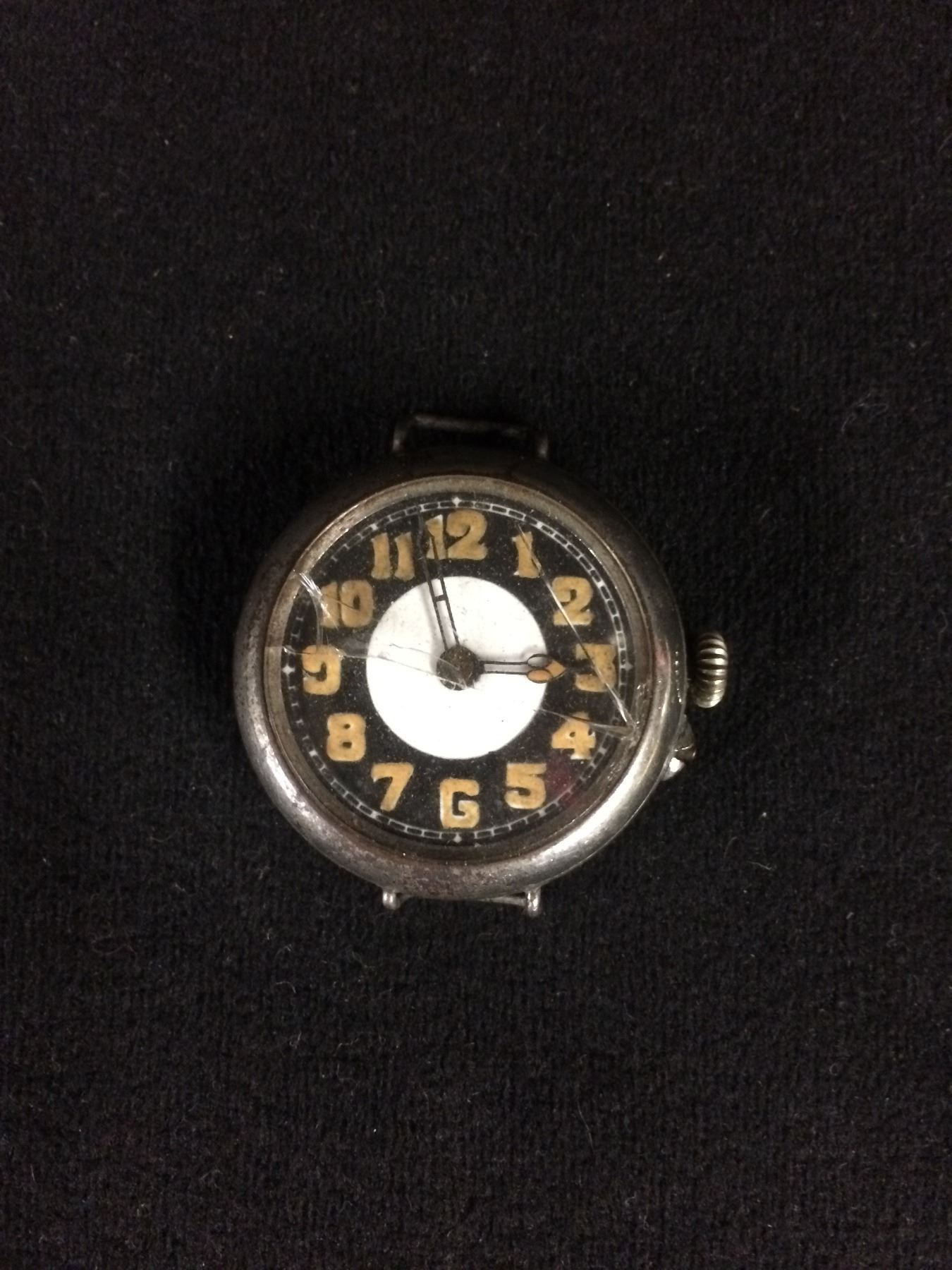 WW1 TRENCH WATCH W/ VERY RARE PANDA DIAL RADIUM