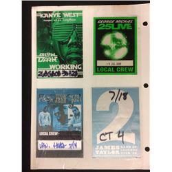 COLLECTIBLE BACKSTAGE MUSIC SATIN WORKING PASSES LOT