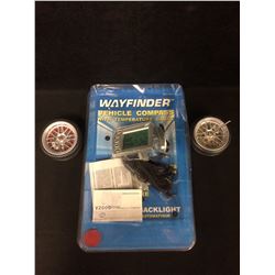 WAYFINDER VEHICLE COMPASS & MINI WHEEL CLOCK LOT