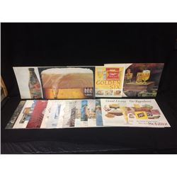 VINTAGE ADVERTISING LOT (18" X 12")