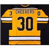Image 1 : Gerry Cheevers Signed Bruins Jersey Inscribed "HOF 85" (JSA COA)