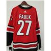 Image 1 : JUSTIN FAULK AUTOGRAPHED HURRICANES HOCKEY JERSEY W. AJ SPORTSWORLD COA