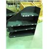 Image 1 : BLACK LAMINATE SHELVING UNIT 4 TIERS, LEFT SIDE, 4X4X14" ON WHEELS
