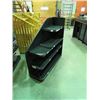 Image 2 : BLACK LAMINATE SHELVING UNIT 4 TIERS, LEFT SIDE, 4X4X14" ON WHEELS