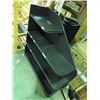 Image 2 : BLACK LAMINATE SHELVING UNIT 4 TIERS, RIGHT SIDE, 4X4X14" ON WHEELS