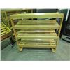 Image 1 : 4 TIER BAKERY PRODUCT SHELVING, SOLID OAK ON WHEELS, 4'X4'X20"