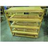 Image 1 : 4 TIER BAKERY PRODUCT SHELVING, SOLID OAK ON WHEELS, 4'X4'X20"