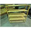 Image 2 : 4 TIER BAKERY PRODUCT SHELVING, SOLID OAK ON WHEELS, 4'X4'X20"