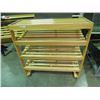 Image 1 : 4 TIER BAKERY PRODUCT SHELVING, SOLID OAK ON WHEELS, 4'X4'X20"