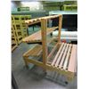 Image 4 : 3 TIER FRONT, 1 SHELF BACK, ON WHEELS, SOLID OAK 4'X4'