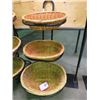 Image 1 : 3 TIER WICKER BASKET PRODUCT MERCHANDISING STAND, METAL FRAME 4'6"H