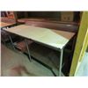 Image 1 : MEAT CUTTING TABLE, STAINLESS W/ CUTTING BOARD TOP AND KNIFE HOLDERS, UNDER-COUNTER SHELF 31"DX3'HX6