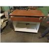 Image 1 : ROLLING COUNTER TOP W/SHELF, DRAWERS, 3'HX 3'LX 30"W