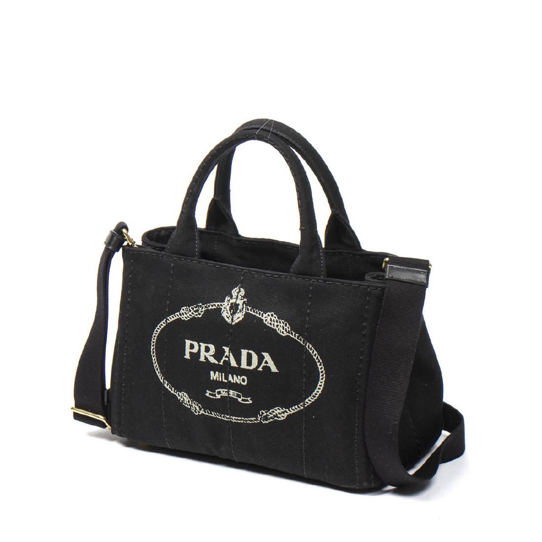 prada denim tote