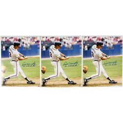 Lot of (3) Dale Murphy Signed Braves 16x20 Photos Inscribed "NL MVP 82, 83" (Radtke COA)