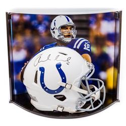 Andrew Luck Signed Colts Full-Size Authentic Proline Speed Helmet With Custom Curve Display Case (Pa