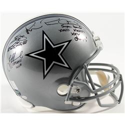 Troy Aikman, Emmitt Smith  Michael Irvin Signed Cowboys Full-Size Helmet With (3) Super Bowl Inscrip