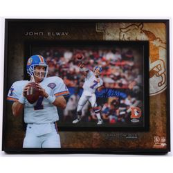 John Elway Signed Broncos "Prolific Passer" 16x20x3 Custom Framed Shadowbox Display (UDA COA)