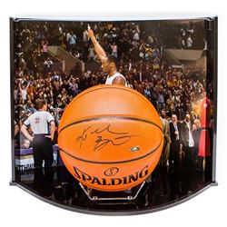 Kobe Bryant Signed NBA Game Ball Series Basketball with Custom Curve Display Case (Panini COA)