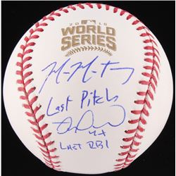 Mike Montgomery  Miguel Montero Signed Official 2016 World Series Baseball Inscribed "Last Pitch"  "