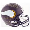 Image 1 : Chris Doleman Signed Vikings Full-Size Throwback Helmet with (4) Career Stat Inscriptions (Radtke CO