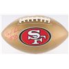 Image 1 : Jerry Rice Signed 49ers Logo Gold  Leather Football (Radtke COA)