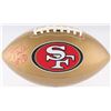Image 1 : Jerry Rice Signed 49ers Logo Gold  Leather Football (Radtke COA)