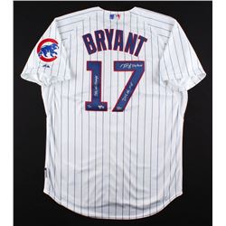 Kris Bryant Signed Cubs Majestic Authentic Jersey Inscribed "2016 WS Champs, "2016 NL MVP"  "Fly The