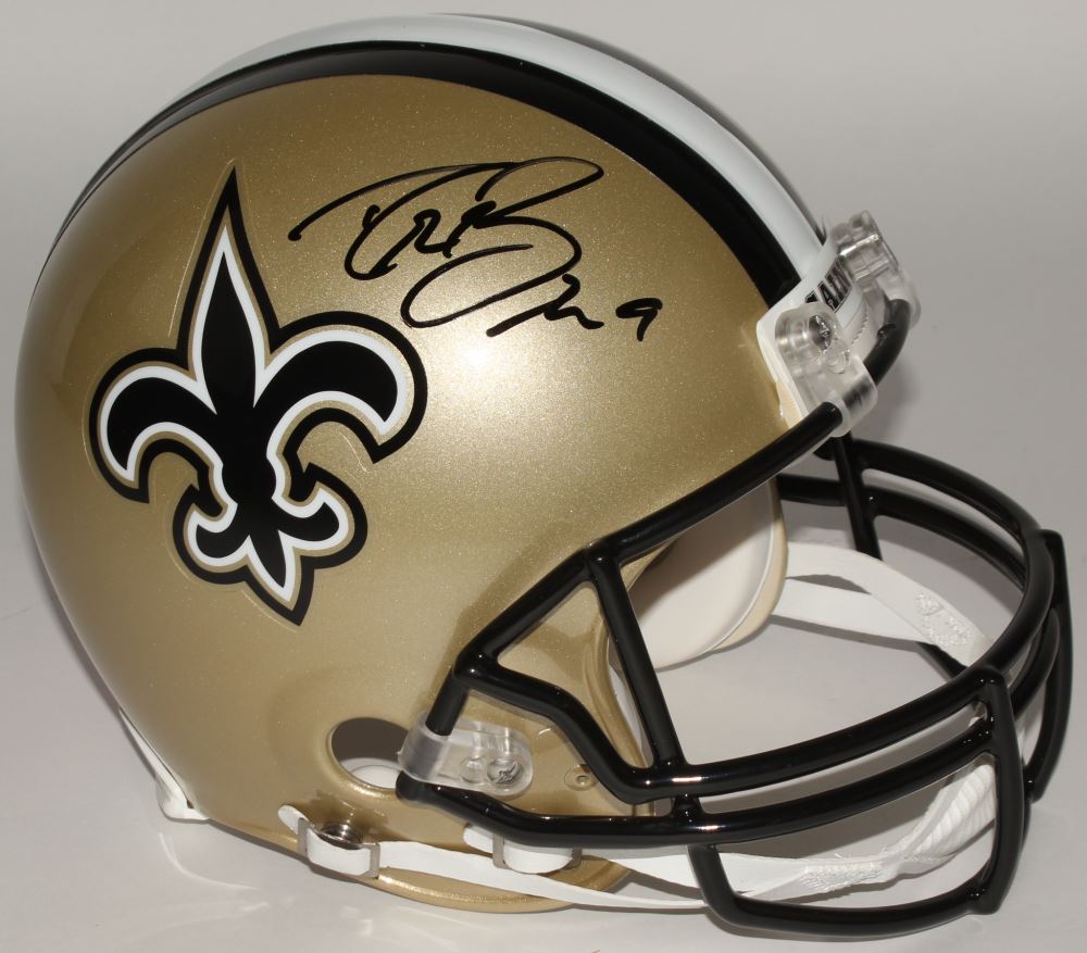 drew brees signed full size helmet