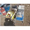 Image 3 : Pallet of irrigation hoses, dry commercial fire extinguisher, air meter for testing concrete, shovel