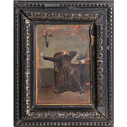 Vincent Jean Baptiste Chevilliard, Pisant son Bunn, Oil Painting